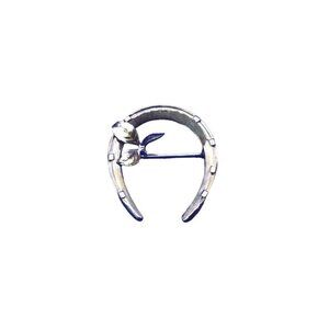 KREMENTZ Lucky Horseshoe Brooch Pin RGP Gold Missing Rose Richard Krementz